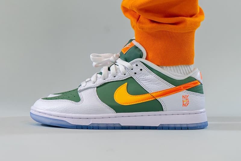 nike sportswear dunk low ny vs ny DN2489 300 white green orange official release date info photos price store list buying guide