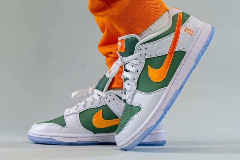 nike sportswear dunk low ny vs ny DN2489 300 white green orange official release date info photos price store list buying guide