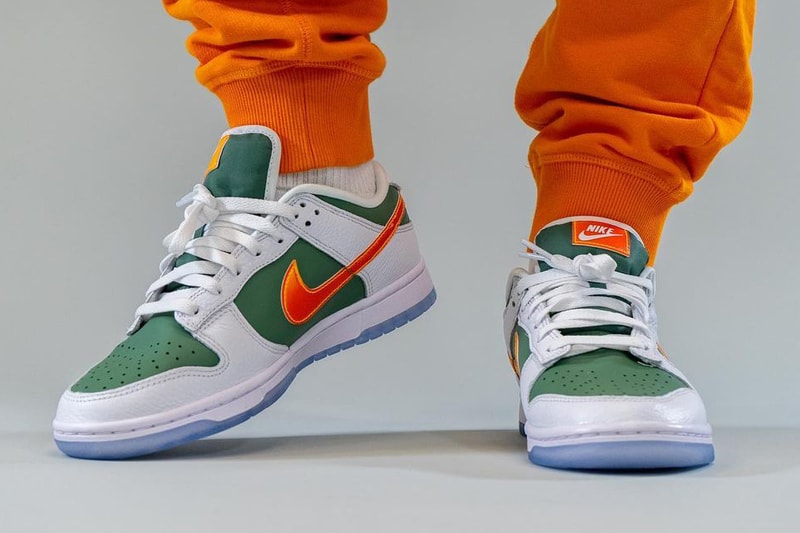 nike sportswear dunk low ny vs ny DN2489 300 white green orange official release date info photos price store list buying guide