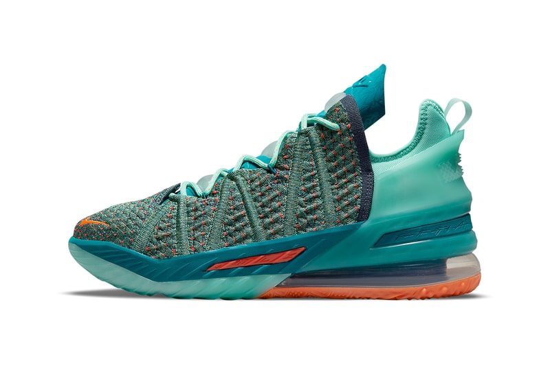 nike lebron 18 we are family lebron james family foundation teal orange CQ9283 300 release date info store list buying guide photos price 