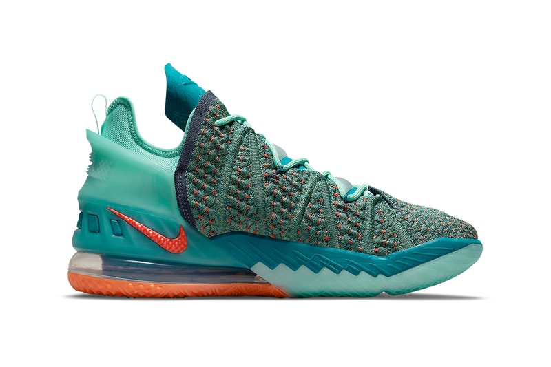 nike lebron 18 we are family lebron james family foundation teal orange CQ9283 300 release date info store list buying guide photos price 