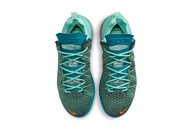 nike lebron 18 we are family lebron james family foundation teal orange CQ9283 300 release date info store list buying guide photos price 