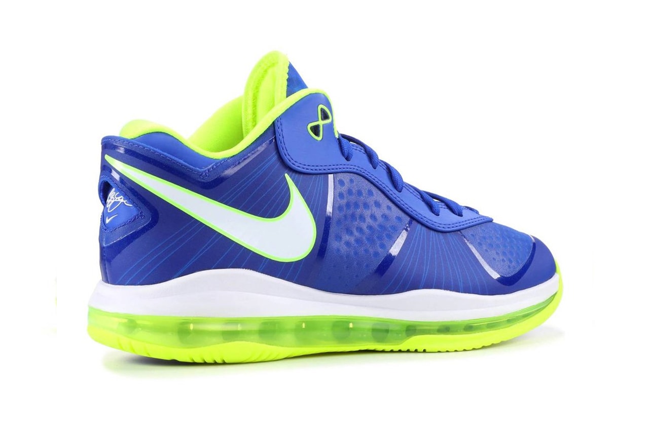 Nike LeBron 8 V2 Low Sprite 456849 401 blue green yellow menswear streetwear spring summer 2021 collection ss21 footwear shoes sneakers trainers runners kicks info