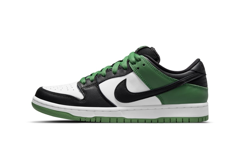 nike sb skateboarding dunk low classic green white black bq6817 302 official release date info photos price store list buying guide