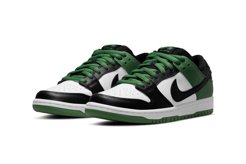 nike sb skateboarding dunk low classic green white black bq6817 302 official release date info photos price store list buying guide