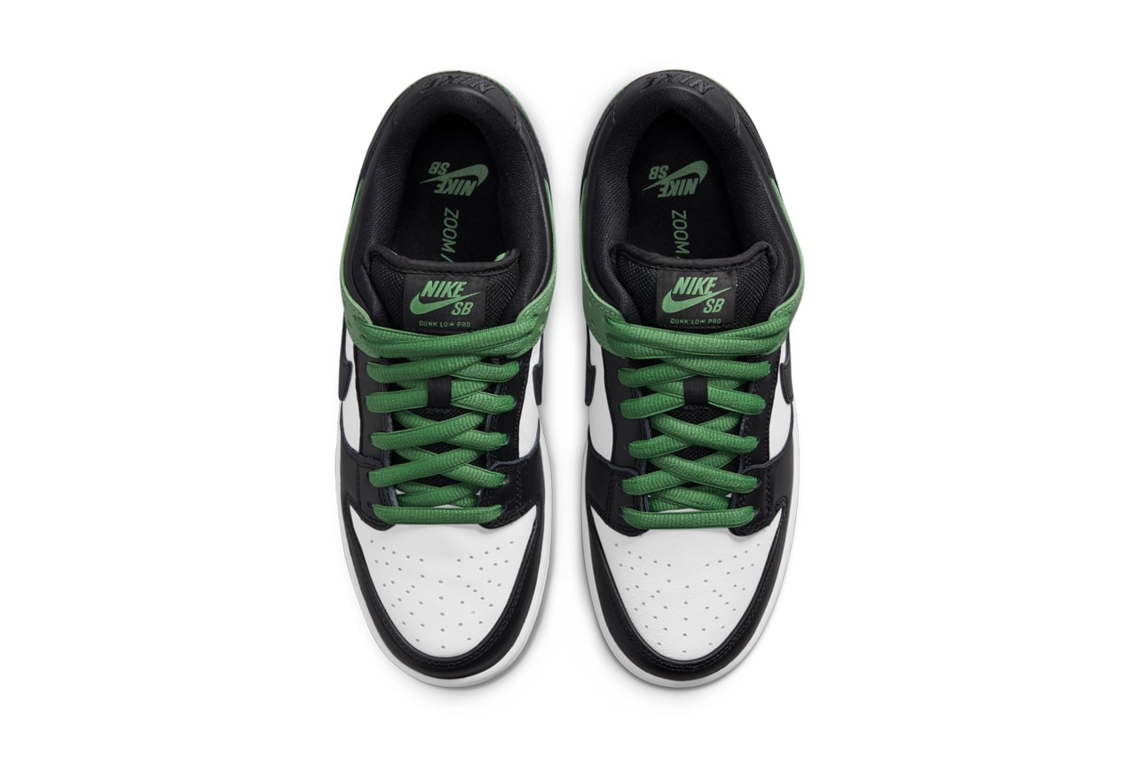 nike sb skateboarding dunk low classic green white black bq6817 302 official release date info photos price store list buying guide
