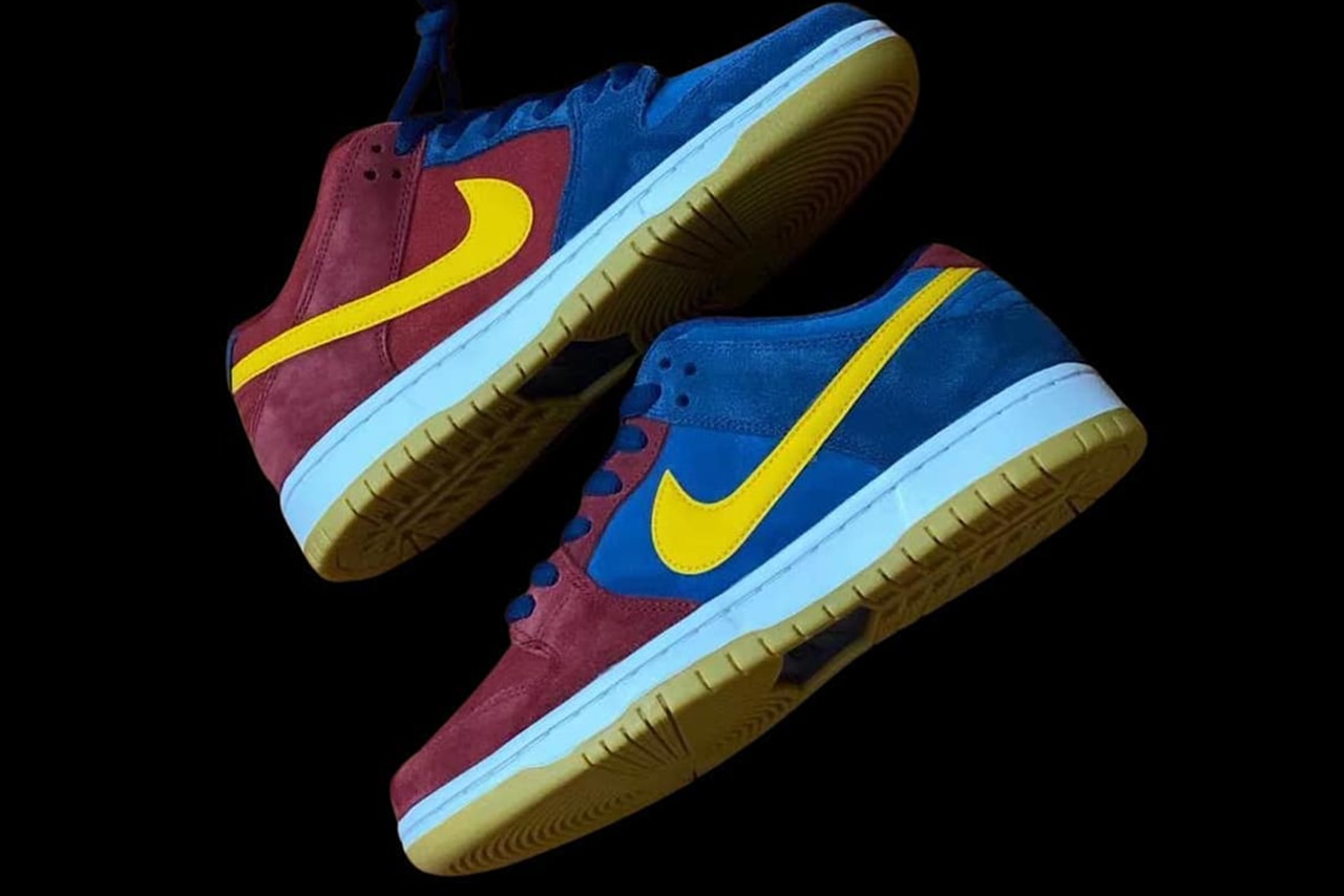 nike sb dunk low red blue yellow barcelona release info date store list buying guide photos price 