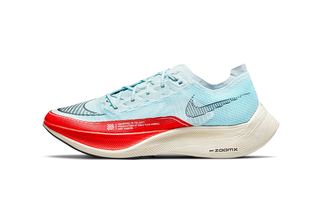 nike running zoomx vaporfly next percent 2 og glacier blue chile red pale ivory black CU4111 400 breaking2 official release date info photos price store list buying guide