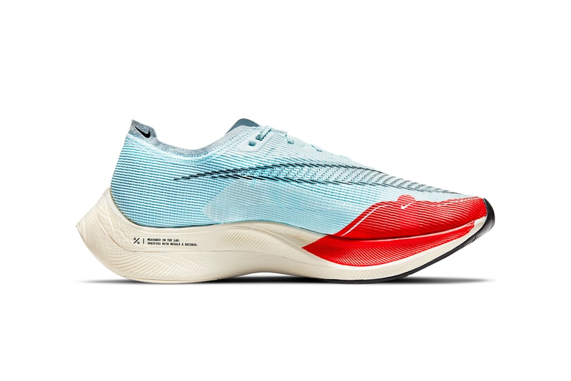 nike running zoomx vaporfly next percent 2 og glacier blue chile red pale ivory black CU4111 400 breaking2 official release date info photos price store list buying guide