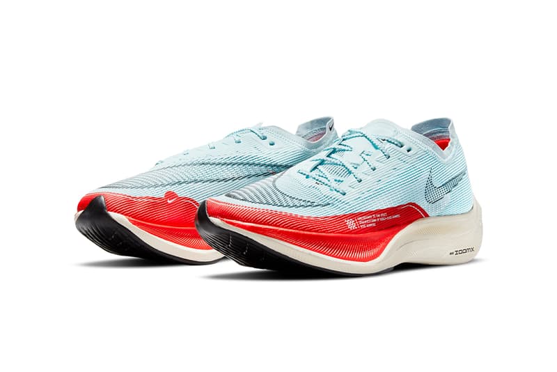 nike running zoomx vaporfly next percent 2 og glacier blue chile red pale ivory black CU4111 400 breaking2 official release date info photos price store list buying guide