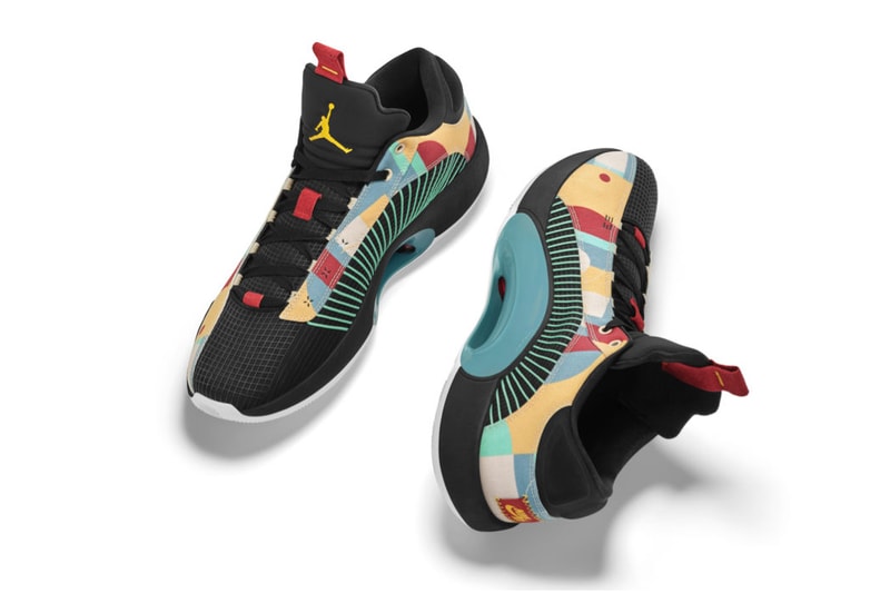 obi toppin new york knicks air michael jordan brand 35 low pe player edition courts black green blue red yellow official release date info photos price store list buying guide