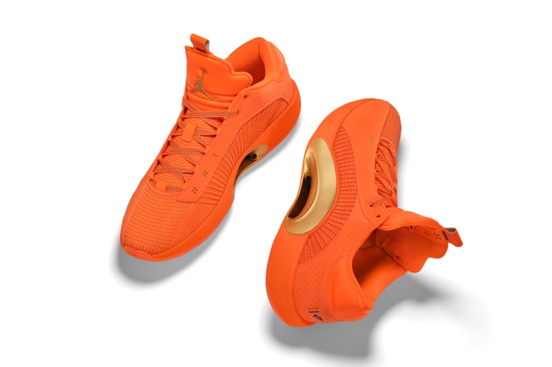 obi toppin new york knicks air michael jordan brand 35 low pe player edition orange flood gold official release date info photos price store list buying guide