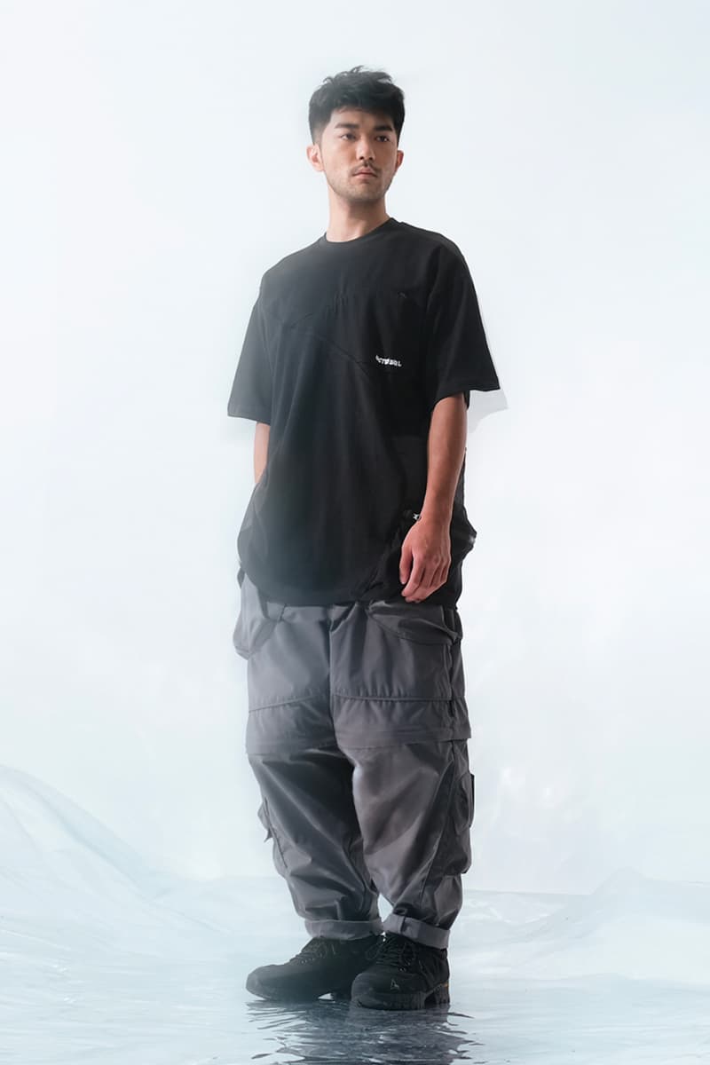 OCTOBOL STUDIO SS21 Collection Lookbook Hong Kong streetwear summer paneled pocket T-shirt twisted seam zip-off pants black grey khaki green