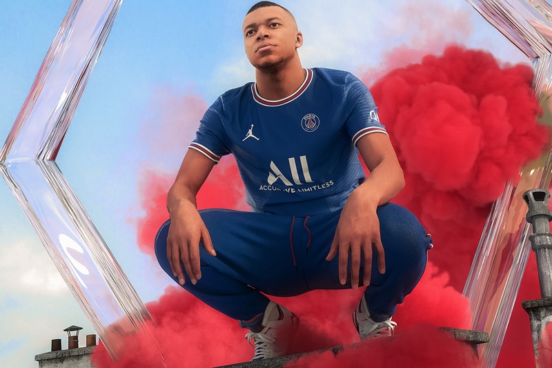 paris saint germain psg jordan brand 2021/22 home jersey kit air jordan 7 ma2 release details information mbappe