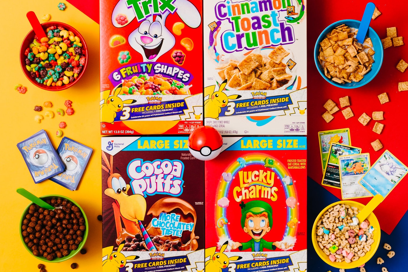 Pokémon card General Mills cereal scalping shortage Cinnamon Toast Crunch Lucky Charms Trix Cocoa Puffs pikachu walmart scalpers 