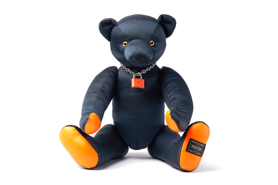 PORTER IRON BLUE TANKER GRIZZLY BEAR Release Japan accessories teddy bears german made glass eyes Yoshida Porter decor toys 