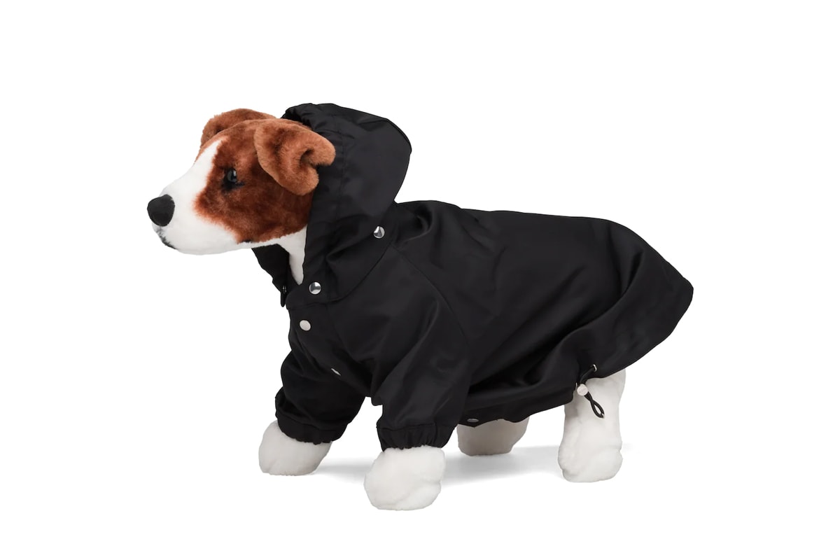 Prada Nylon dog raincoat with hood in black release premium luxury dog accessories fashion house pets 