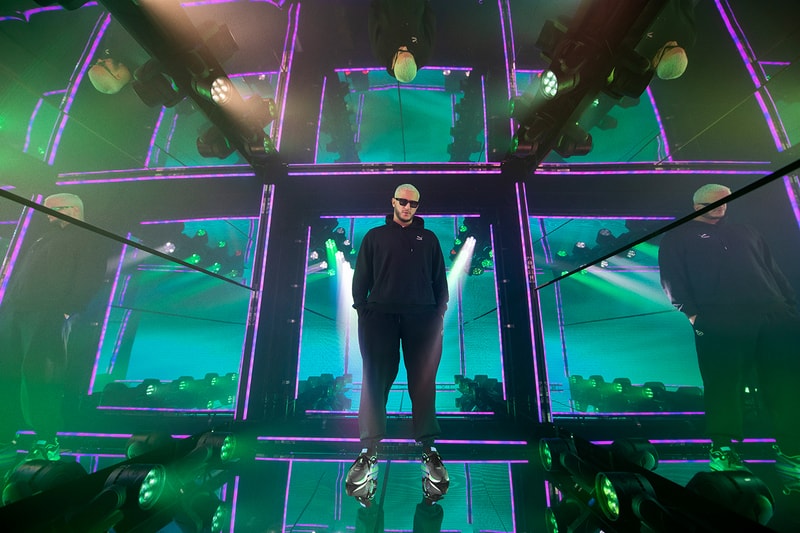 PUMA Mirage Tech Sneaker footwear edm electronic dance music dj snake purple green neon bright colors dubai release info trainers jogging retro track and field