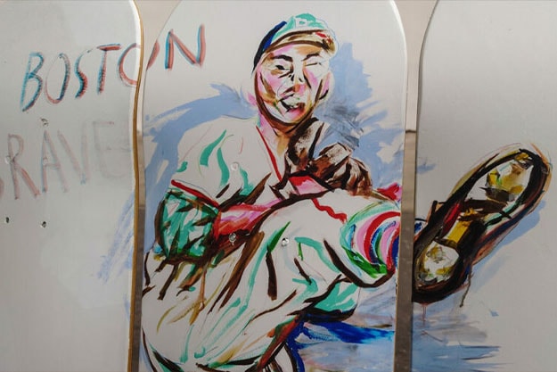 Raymond Pettibon The Skateroom Baseball Skateboard Deck Set Collaboration Release