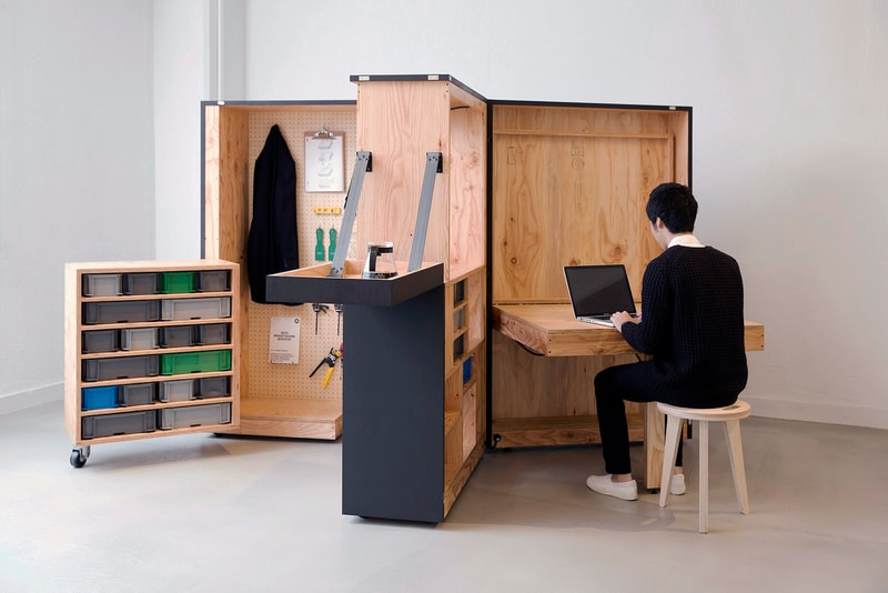 re-sohko-NOSIGNER -transform-office in a box info design industrial design Japan home work station