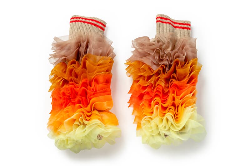 sacai TOMO KOIZUMI collaboration Capsule Collection 2021 Chitose Abe cascading gradient ruffles duffle cross body bag leg warmers