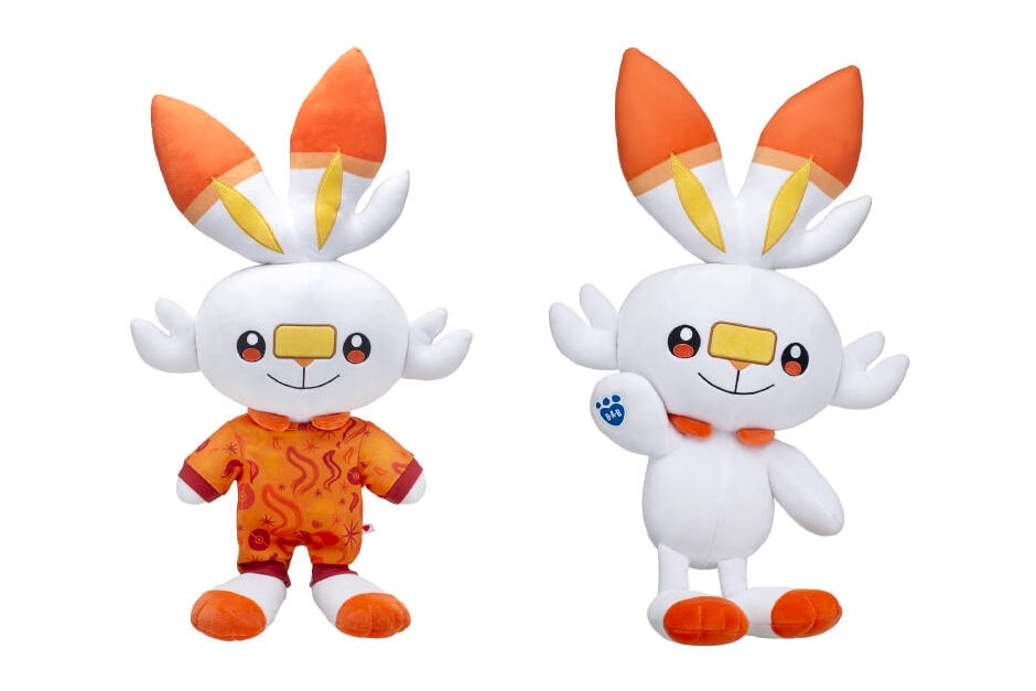 Pokemon Build A Bear Scorbunny Plush teddy bear figures collectibles sword and shield game gotta catch em all animated info