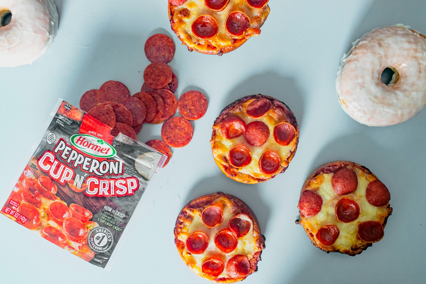 The Doughnut Project Hormel Pepperoni Cup N’ Crisp Cheese the Day donut food snacks new york donuts 