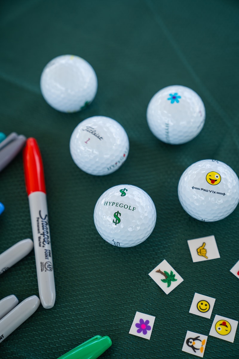 Titleist Customized Golf Balls at HYPEGOLF Miami Manolo Stickers golfballs tattoos