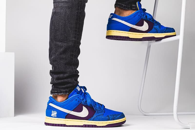 undefeated nike dunk low dunk vs af1 DH6508 400 royal blue purple snakeskin collaboration release info date store list buying guide photos price 