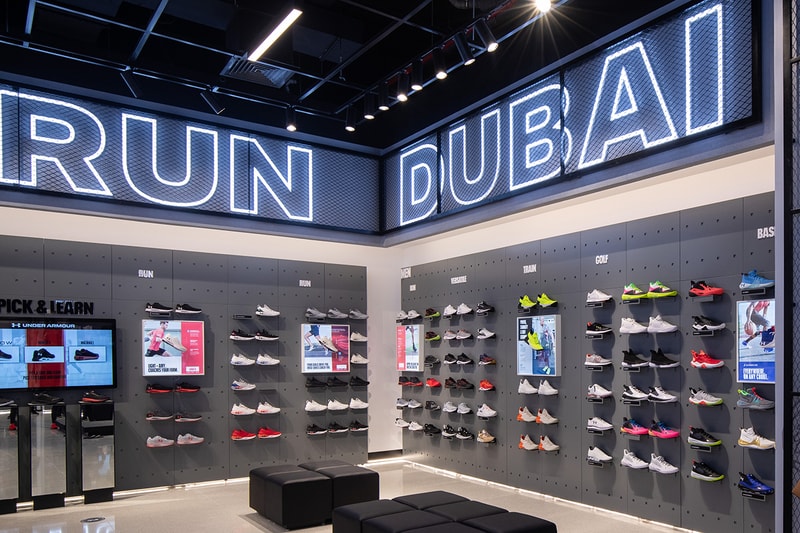 Under Armour flagship store dubai mall village largest world global fashion sportswear fitness coach 