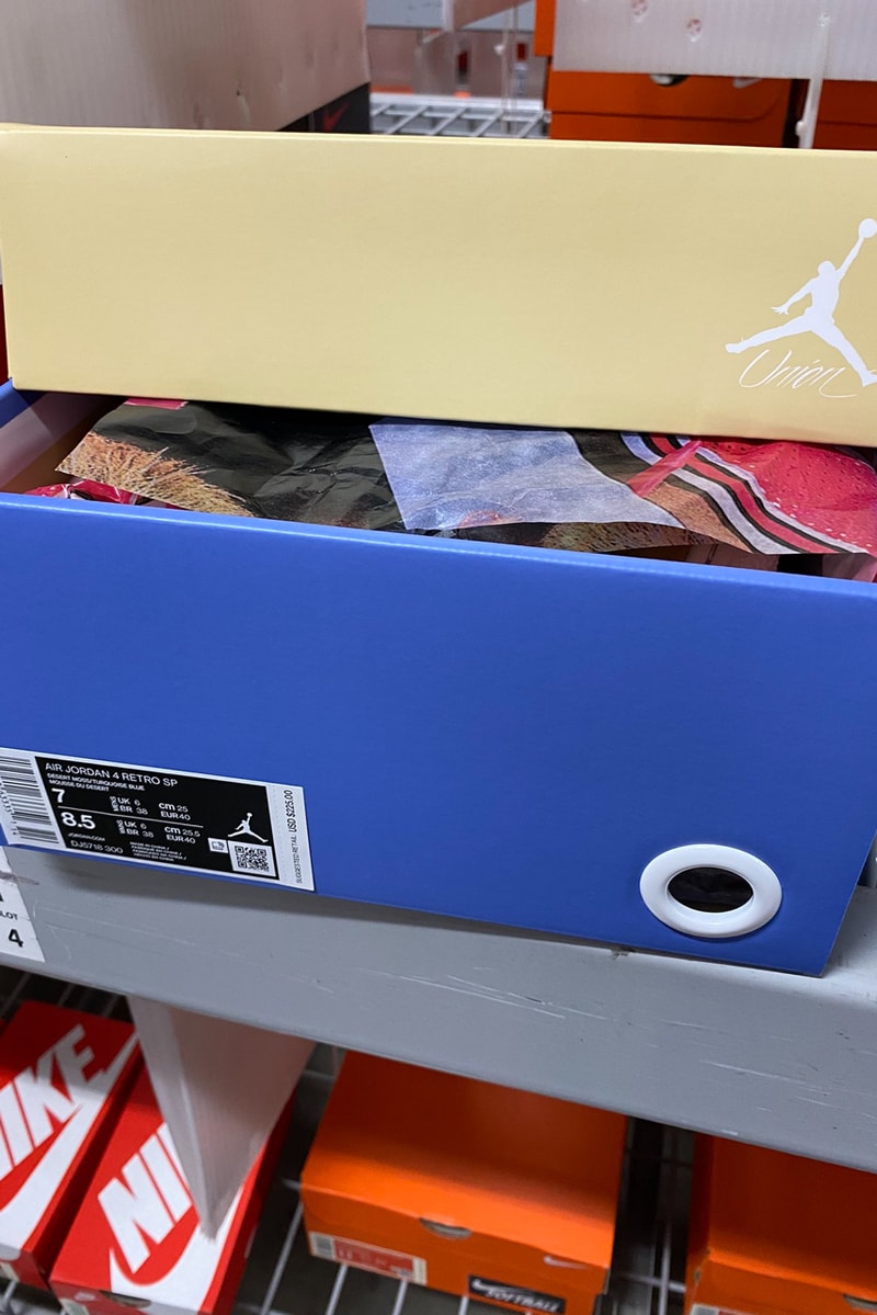 union la chris gibbs air michael jordan brand 4 desert moss turquoise blue dark iris purple yellow DJ5718 300 official release date info photos price store list buying guide