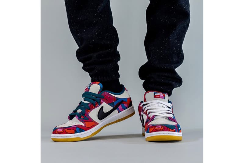 Upcoming Parra Nike SB Dunk Low Collab On-Foot Look dh7695-600 Release Info Date Buy Price