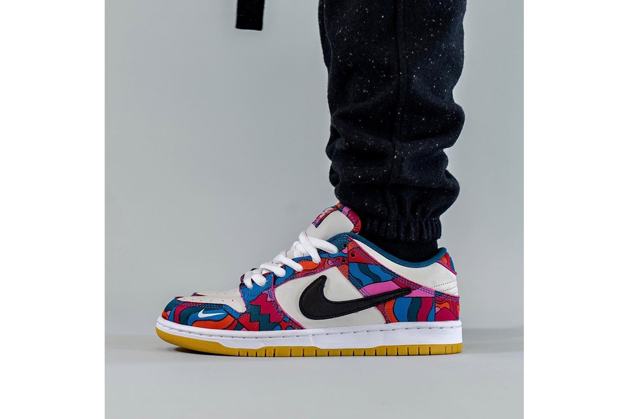 Upcoming Parra Nike SB Dunk Low Collab On-Foot Look dh7695-600 Release Info Date Buy Price
