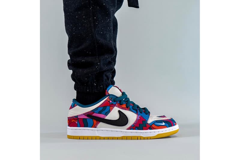 Upcoming Parra Nike SB Dunk Low Collab On-Foot Look dh7695-600 Release Info Date Buy Price