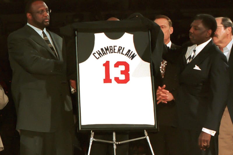 wilt chamberlain retired jersey