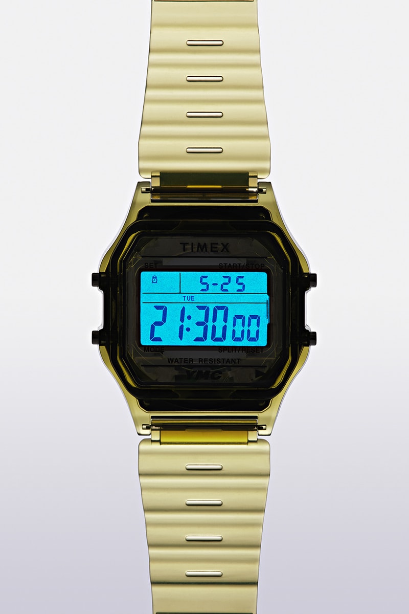 Информация о сотрудничестве YMC x Timex T80, цифровые часы INDIGLO