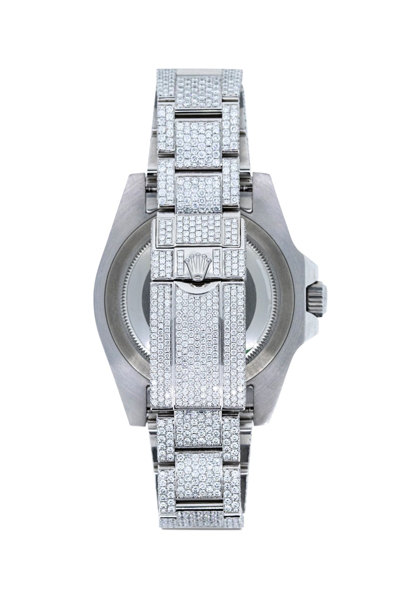 777 Customized Rolex Ice Cold Pepsi GMT-Master II Watch Watches Iced Out Rolley Stainless Steel 20 Carats pavé diamond date window fancy cut stones oyster bracelet 