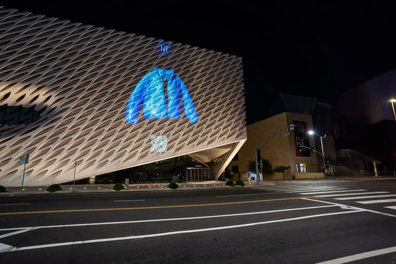 "Floating Projections" of the YEEZY Gap Round Jacket Illuminate New York City Los Angeles Chicago debut inaugural release announcement ten year partnership info