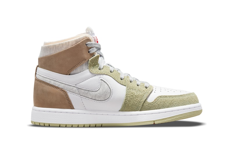 air michael jordan brand 1 high zoom cmft comfort olive aura white grey heather khaki ct0979 102 official release date info photos price store list buying guide