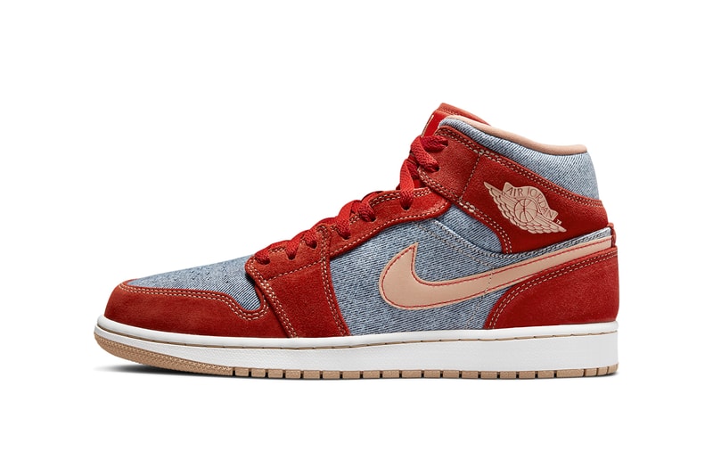 air michael jordan brand 1 mid denim DM4352 600 blue red tan white official release date info photos price store list buying guide