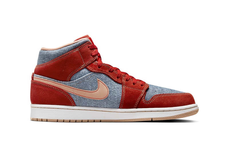 air michael jordan brand 1 mid denim DM4352 600 blue red tan white official release date info photos price store list buying guide