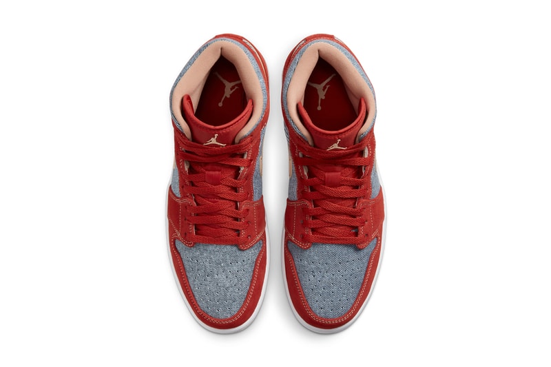 air michael jordan brand 1 mid denim DM4352 600 blue red tan white official release date info photos price store list buying guide