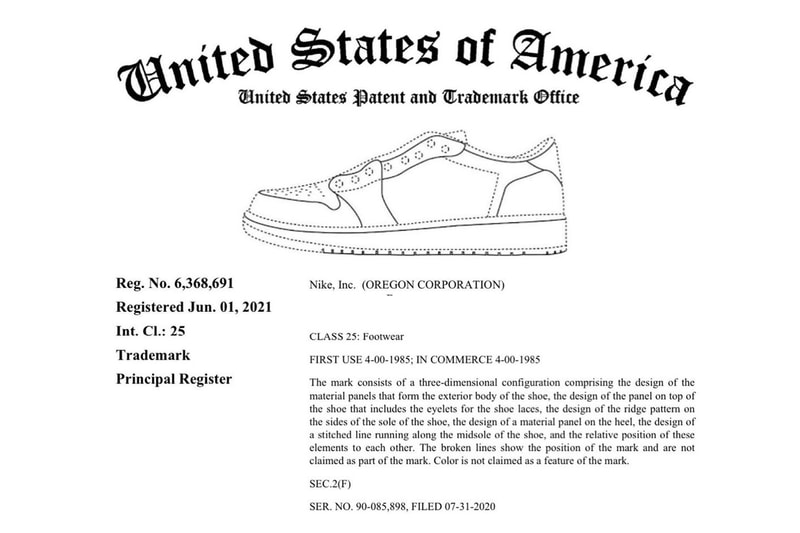 air michael jordan brand 1 high low mid federal patent trademark protection dress designs bootlegs official release date info photos price store list buying guide