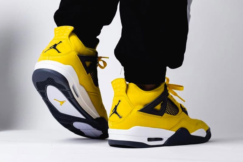 Air Jordan 4 "Lightning" On-Foot Look CT8527-700 Jordan Brand 2021 Release