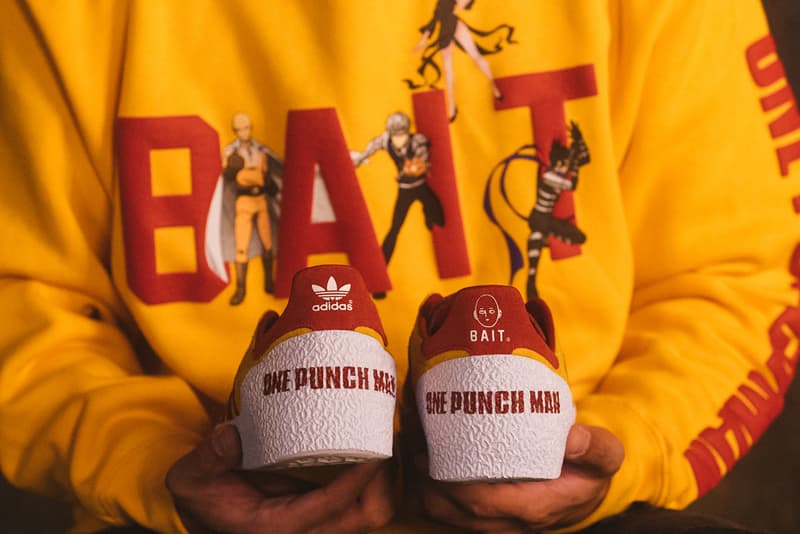 BAIT x One-Punch Man x adidas Originals Montreal 76 Release Information Three Way Collaboration Drop Date Japan Closer Look Anime Superhero Saitama