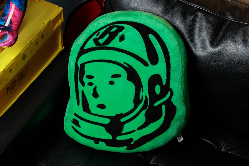 billionaire boys club bbc pharrell standing astronaut helmet head plush pillows blue white black olive ivory green sky navy official release date info photos price store list buying guide