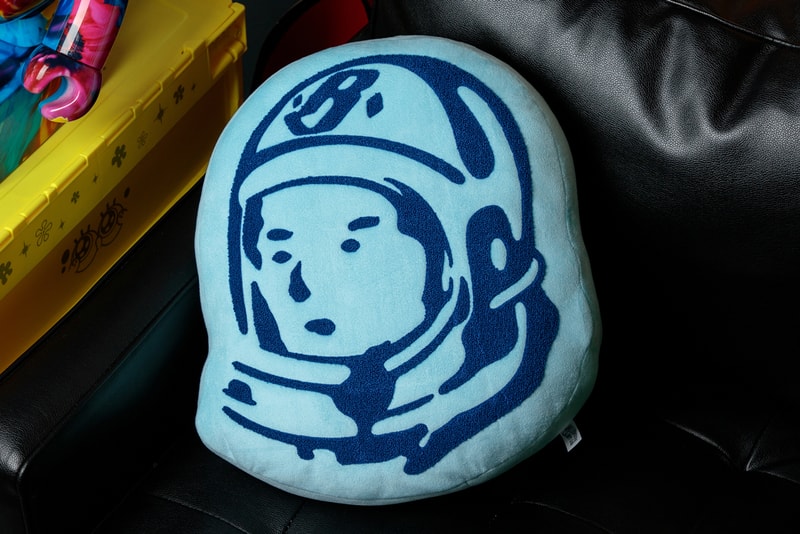 billionaire boys club bbc pharrell standing astronaut helmet head plush pillows blue white black olive ivory green sky navy official release date info photos price store list buying guide