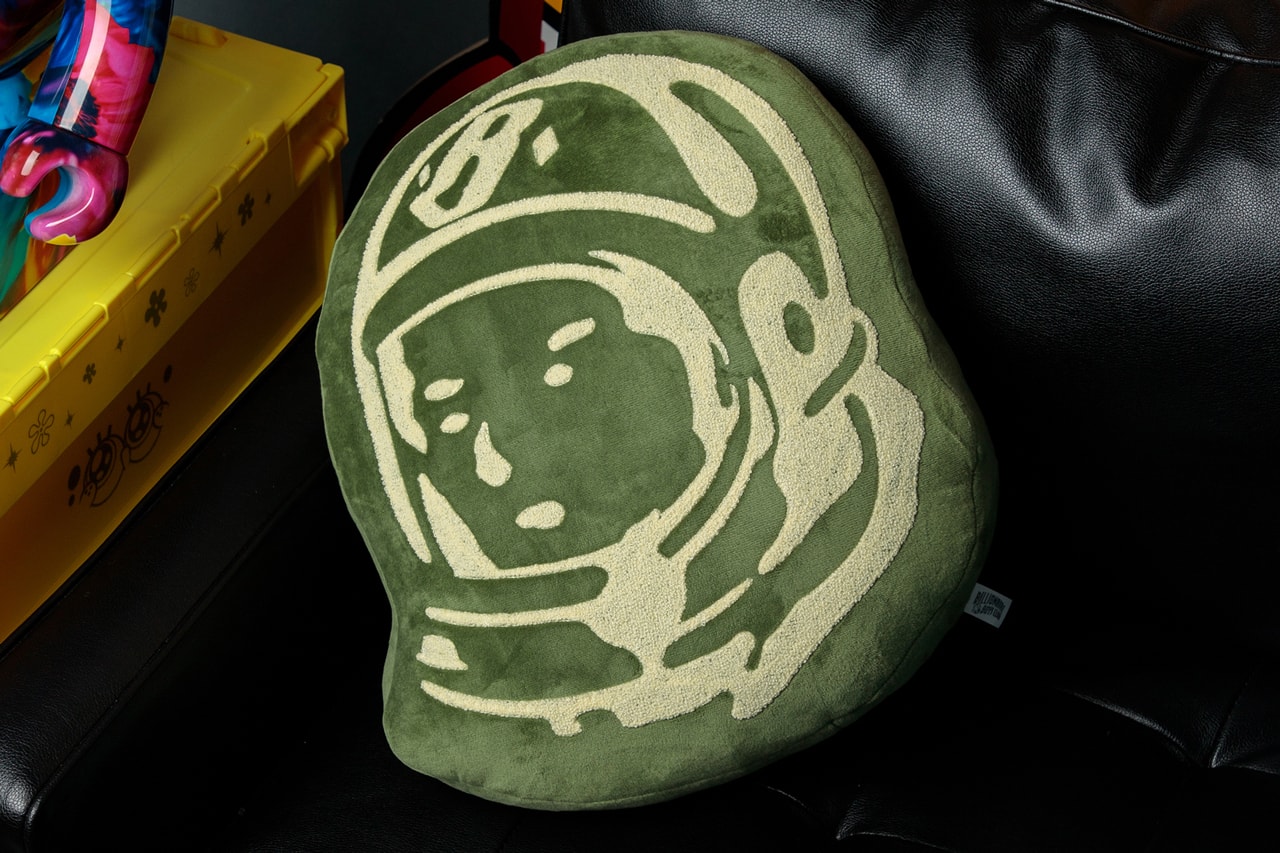 billionaire boys club bbc pharrell standing astronaut helmet head plush pillows blue white black olive ivory green sky navy official release date info photos price store list buying guide