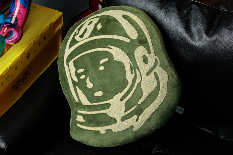 billionaire boys club bbc pharrell standing astronaut helmet head plush pillows blue white black olive ivory green sky navy official release date info photos price store list buying guide