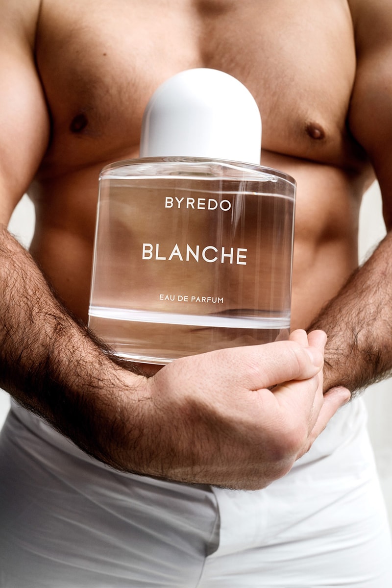 Byredo Blanche Collectors Edition Limited Release Information Ben Gorham Bottled Fragrance White Cap Campaign UFC heavyweight fighter Ilir Latifi fitness model Rebecka Eklund Scent Blend Notes